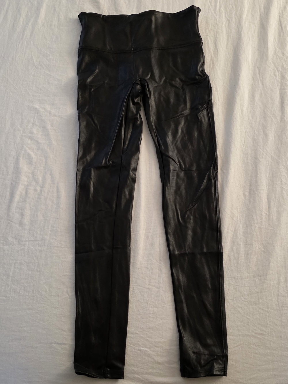SPANX Black Faux Leather High-Rise Jeggings